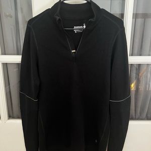 New Black Smartwool Merino Thermal Base Layer 1/4 Zip Up